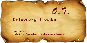 Orlovszky Tivadar névjegykártya